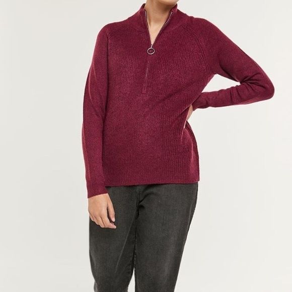 NWT Reitmans Ribbed Mock Neck Half Zip Pullover, soft and lightweight - Picture 2 of 8